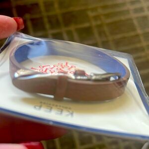 KEEP Collective Single Leather Reversible Band chestnut-Bright Blue Pebbled